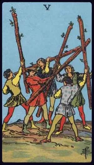 Five of Wands — Tarot Card Meaning
